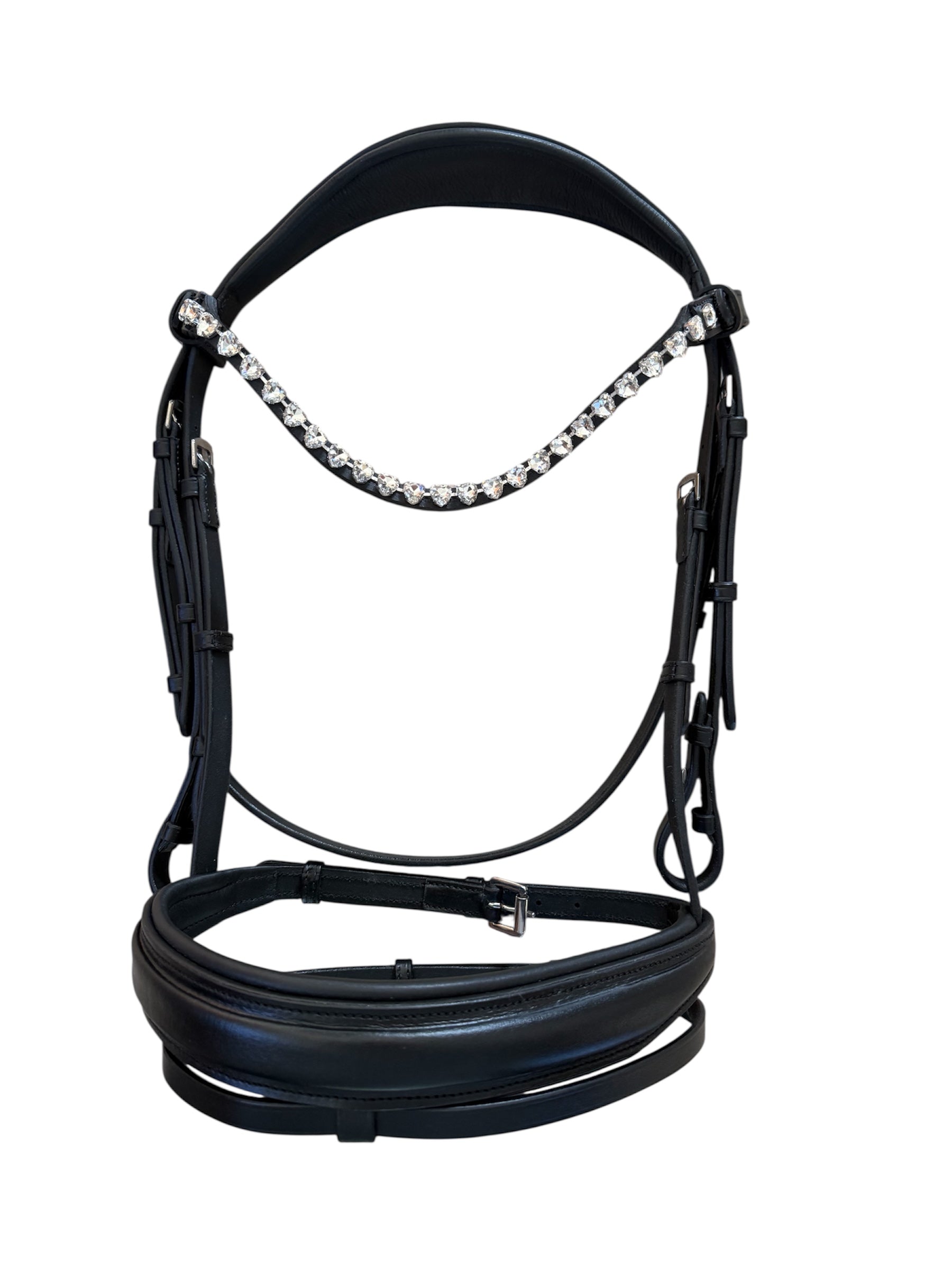 Premium Snaffle Dressage Bridle | Black Leather